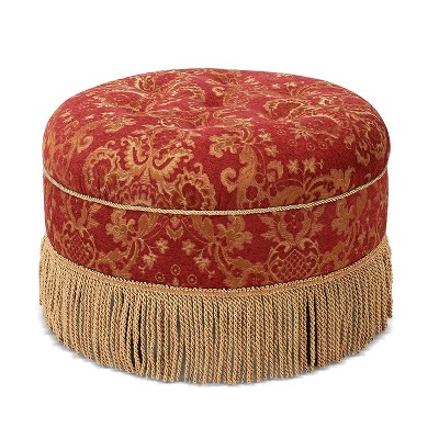 NicBex Modern 24" Round Ottoman Upholstered Footstools with Button Tufted Top for Bedroom and Living Room