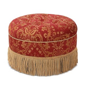NicBex Modern 24" Round Ottoman Upholstered Footstools with Button Tufted Top for Bedroom and Living Room - 1 of 4