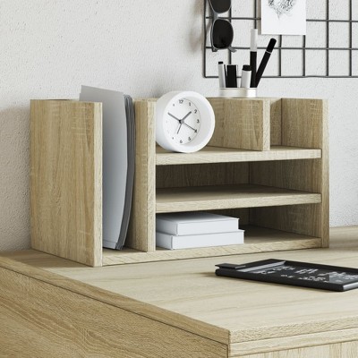 vidaXL Desk Organiser Sonoma Oak 17.5x9.4x9.8" Engineered Wood
