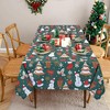 Christmas Tablecloth Washable Velvet Table Cloth, 55" x 80" Green - 2 of 4