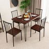 Tangkula 5-Piece Dining Table Set for Small Space Kitchen Table Set for 4 Walnut - 2 of 4