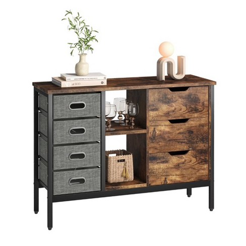 Bestier Buffet Hallway and Living Room Storage Cabinet with 7 Drawers for  Home Office and Bedroom for Decluttering and Organization, Rustic Brown