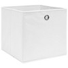 vidaXL Non-Woven Fabric Storage Boxes, Set of 10- Contemporary Style Folding Closet Organizers - Ideal for Wardrobe, Shelves - White - 2 of 4