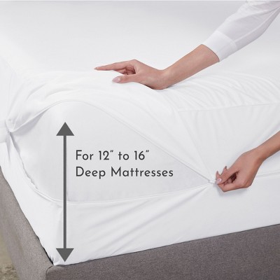 King Size White Waterproof Zippered Mattress Encasement