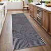 2*6 Washable Rainbow Striped Rug, Stain Resistant Indoor Carpet, Easy Clean with Non-Slip Backing, Folding Floor Cover for Bedroom Nursery, Black - 4 of 4