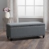 NicBex Polyester Storage Ottoman Bench,Upholstered Storage Ottoman with Nailhead Accents,Modern Storage Bench for Living Room,Bedroom,Charcoal - 2 of 4