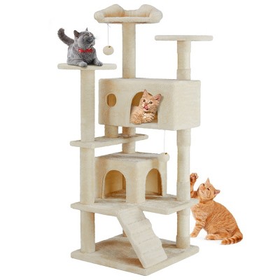 LAOTIES 54'' Cat Tree,Multi-Level Cat Tower with Sisal Scratching Posts,Climbing Ramp And Interactive Toys