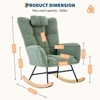 Rocking Chair, Teddy Upholstered Glider Rocker with High Backrest, Modern Rocking Accent Chair with Headrest, Comfy Armchair for Bedroom - 2 of 4