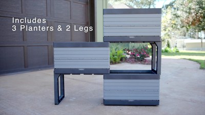 FlexSpace Gray Polypropylene Modular Raised Garden Bed Planter