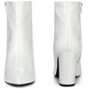 Perphy Women's Patent Leather Pointed Toe Side Zip Chunky Heel Ankle Boots - 2 of 4