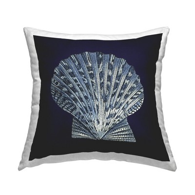 Stupell Industries Distressed Navy and White Scallop Shell
