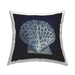 Stupell Industries Distressed Navy and White Scallop Shell - 1 of 3