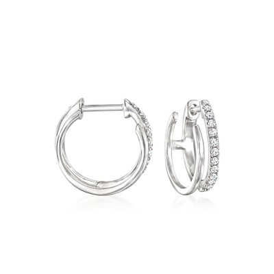 Pure Collection by Ross-Simons 0.15 ct. t.w. Diamond Dual-Hoop Earrings in Sterling Silver