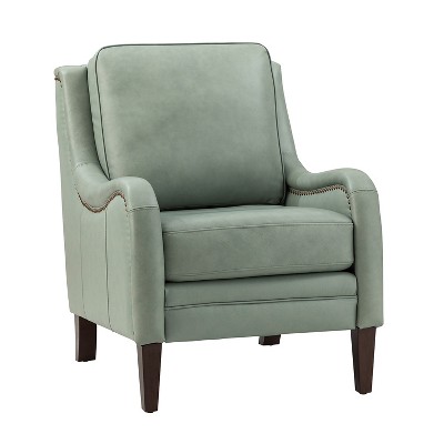 Regina 27.56" Wide Genuine Leather Armchair with Removable Cushions and English Arms  | ARTFUL LIVING DESIGN