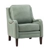 Regina 27.56" Wide Genuine Leather Armchair with Removable Cushions and English Arms  | ARTFUL LIVING DESIGN - 2 of 4