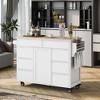 Whisen Modern Kitchen Island with 8 Handle-Free Drawers and 5 Wheels - 2 of 4