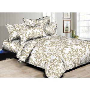 Linen Classique 320TC Chic Damask Taupe Duvet Set - 1 of 3
