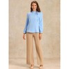 INSPIRE CHIC Women's Elegant Long Sleeve Ruffle Tie Neck Business Work Top - 2 of 4