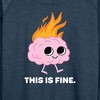 Women's - Instant Message - This Is Fine Brain Fire Lightweight French Terry Wide Neck Long Sleeve Graphic Shirt - 2 of 4