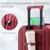 YONWAY Hardside Luggage Sets, 3 pcs Spinner Suitcase, ABS Lightweight Suitcase, 360° Spinner Wheel Luggage, with Cup Holder & USB Port - 4 of 4