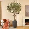 DR.Planzen 8ft Artificial Tree with Grey Tall Planter, Large Eucalyptus Trees UV Resistant Faux Tree for Indoor/Outdoor Home Decor, Perfect Gift - 3 of 4