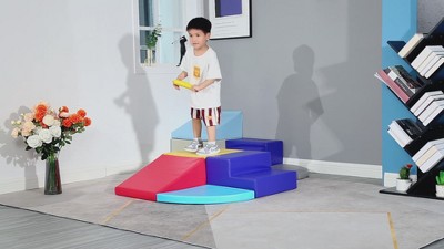 4-Piece Multicolor Foam Climbing Blocks for Toddlers