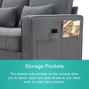 4-Seater Linen Sofa, Armrest Pockets, 4 Pillows, Minimalist, for Living Room & Apartment. - 4 of 4
