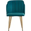 Nordlys Set of 2 Metal and Fabric Dining Chairs Vintage Style Upholstery Dining Room - 2 of 4