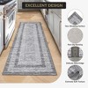 Modern Geometric Bordered Area Rug Non Slip Non Shedding Rug Soft Low Pile Floor Carpet Washable Thin Rug, Contemporary Distressed Rug - 2 of 4