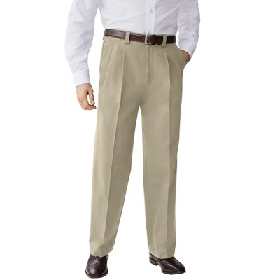 KingSize Men's Big & Tall Relaxed Fit Wrinkle-Free Expandable Waist Pleated Pants