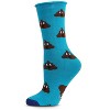 Memoi Sorry You Feel Like Poop Emoji Greeting Card Crew Socks Turquoise One Size - 2 of 4
