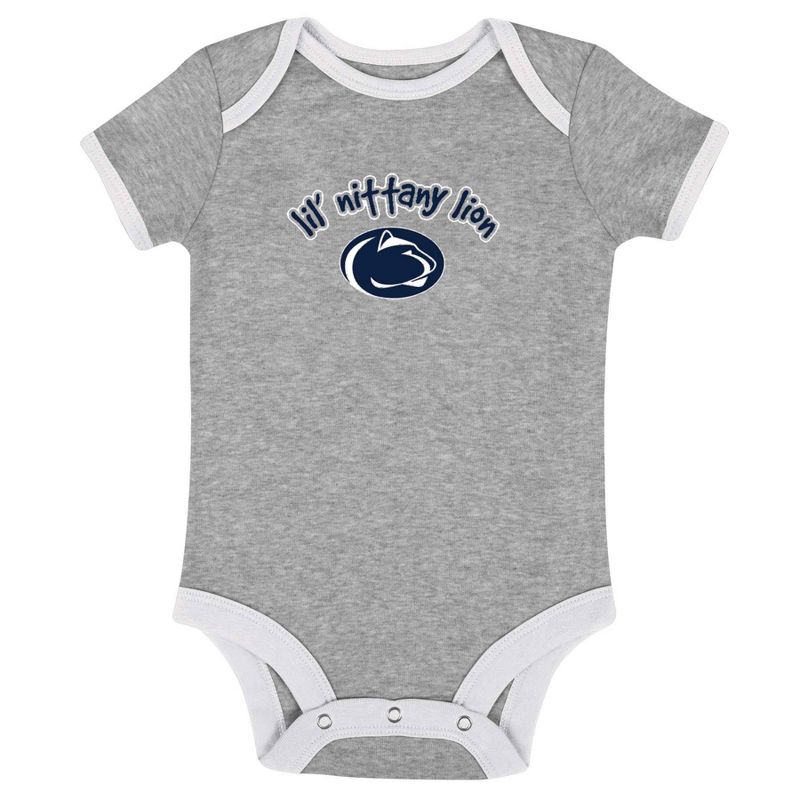 NCAA Penn State Nittany Lions Infant Boys&#39; Short Sleeve 3pk Bodysuit Set, 4 of 5