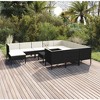 vidaXL Garden Lounge Set Patio Sectional Sofa Couch Outdoor Poly Rattan Black - 2 of 4