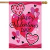 Patterned Valentine's Hearts Double Sided House Flag 40" x 28" Briarwood Lane - 2 of 4
