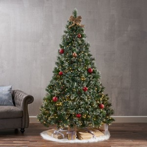 NicBex 7ft Prelit Artificial Christmas Tree with 1233 Branch Tips, 900 Multicolor Lights and 75 Pinecones for Indoor - 1 of 4