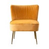 WestinTrends Phoebe Upholstered Tufted Velvet Accent Chair With Metal Leg - 3 of 4