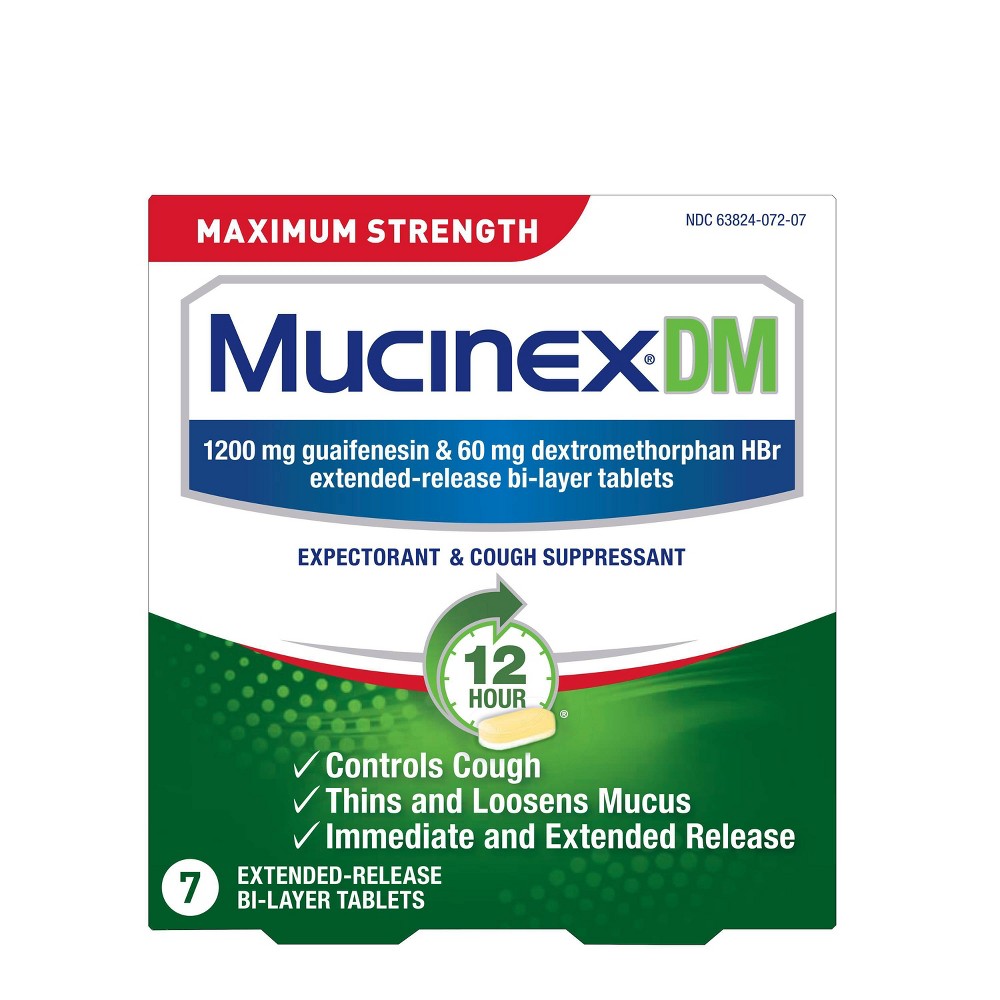 UPC 363824072074 product image for Mucinex DM Max Strength Extended Release Bi-Layer Expectorant Tablets - 7ct | upcitemdb.com