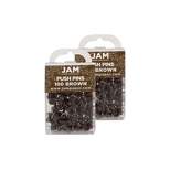 JAM Paper Colored Pushpins Chocolate Brown Push Pins 2 Packs of 100 222419049A