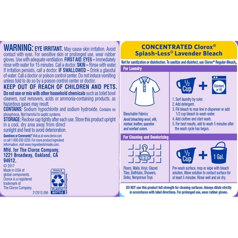 Clorox Bleach Warning Label - Pensandpieces