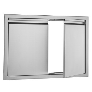 VEVOR BBQ Access Door, 30W x 21H Inch Double Outdoor Kitchen Door, Stainless Steel Flush Mount Door, Wall Vertical Door with Recessed Handles - 1 of 4