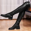 Allegra K Women's Zipped Low Block Heel Over Knee High Fashion Boots - 2 of 4