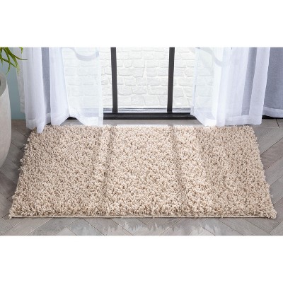 Beige Rectangular Easy Care Shag Rug 36" x 47"