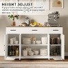 Buffet Sideboard Cabinet, 55" Large Buffet Storage Cabinet with Shelves and 4 Doors, Farmhouse Coffee Bar Station Wood Kitchen Table - 4 of 4