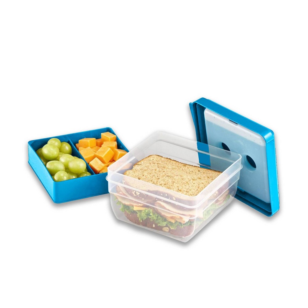 Photos - Food Container Fit & Fresh Mini Bento Sandwich & Snack Set with Ice Pack - Blue