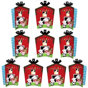Big Dot of Happiness Farm Animals - Table Decorations - Barnyard Baby Shower or Birthday Party Fold and Flare Centerpieces - 10 Count - 1 of 4