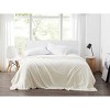 Cannon King Solid Plush Blanket Ivory: Machine Washable, Polyester, Year-Round Comfort, 108x90" - 2 of 2