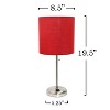 Simple Designs Sleek Slender Brushed Steel Table Lamp Red - 3 of 4