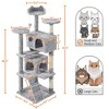 Yaheetech 61.5"H Cat Tree with 2 Condos for Kittens Small Cats - 3 of 4