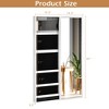Costway Wall Mounted Jewelry Cabinet Armoire Full-Length Mirror Slide Door Box White\Brown - 2 of 4