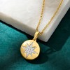 Ross-Simons Diamond Star Disc Pendant Necklace in 18kt Gold Over Sterling - 4 of 4